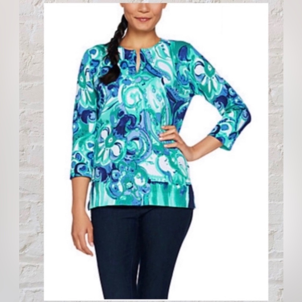 Issac Mizrahi Live! Abstract Print Cardigan